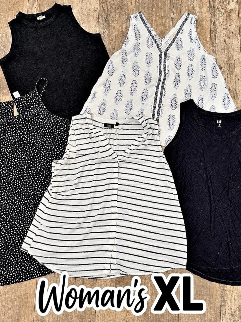 Women's XL Tank Top Bundle Black & White and 1 dress from Old Navy
